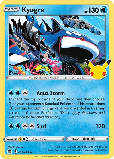 2021 Pokemon: Celebrations (CLB) - Kyogre (#003/025, Holo Rare) (Holofoil, Near Mint)