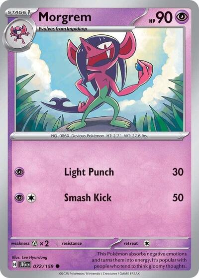 2025 Pokemon: SV09: Journey Together (JTG) - Morgrem (#072/159, Common) (Reverse Holofoil, Near Mint)