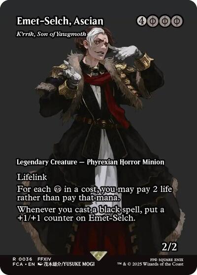 2025 Magic: The Gathering: FINAL FANTASY: Through the Ages (FCA) - Emet-Selch, Ascian - K'rrik, Son of Yawgmoth (Showcase) (#36, Rare) (, Lightly Played)