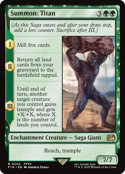 2025 Magic: The Gathering: FINAL FANTASY (FIN) - Summon: Titan (#204, Rare) (, Near Mint)
