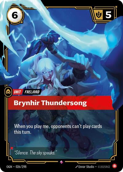 2025 Riftbound: League of Legends Trading Card Game: Origins (OGN) - Brynhir Thundersong (#026/298, Rare) (Foil, Near Mint)