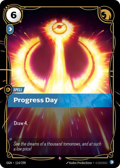 2025 Riftbound: League of Legends Trading Card Game: Origins (OGN) - Progress Day (#114/298, Rare) (Foil, Near Mint)