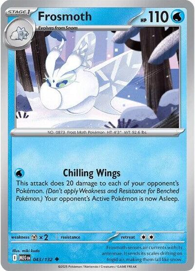 2025 Pokemon: ME01: Mega Evolution (MEG) - Frosmoth (#043/132, Uncommon) (Reverse Holofoil, Near Mint)