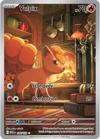 2025 Pokemon: ME01: Mega Evolution (MEG) - Vulpix - 138/132 (#138/132, Illustration Rare) (Holofoil, Near Mint)