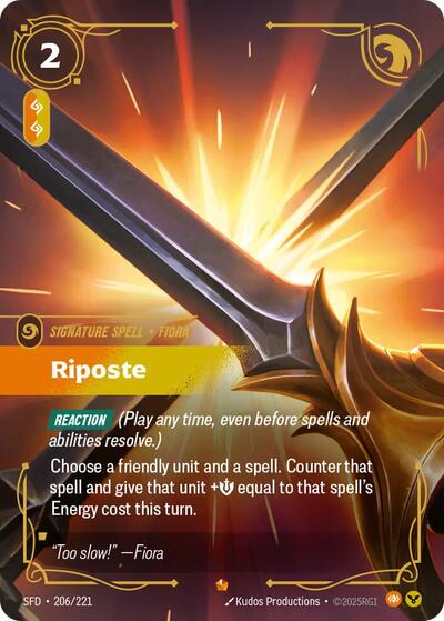 2026 Riftbound: League of Legends Trading Card Game: Spiritforged (SFD) - Riposte (#206/221, Epic) (Foil, Near Mint)