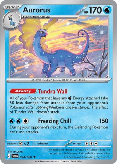 2026 Pokemon: ME03: Perfect Order (POR) - Aurorus - 024/088 (#024/088, Rare) (Reverse Holofoil, Near Mint)