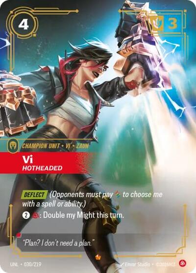 2026 Riftbound: League of Legends Trading Card Game: Unleashed (UNL) - Vi, Hotheaded (#030/219, Epic) (Foil, Near Mint)