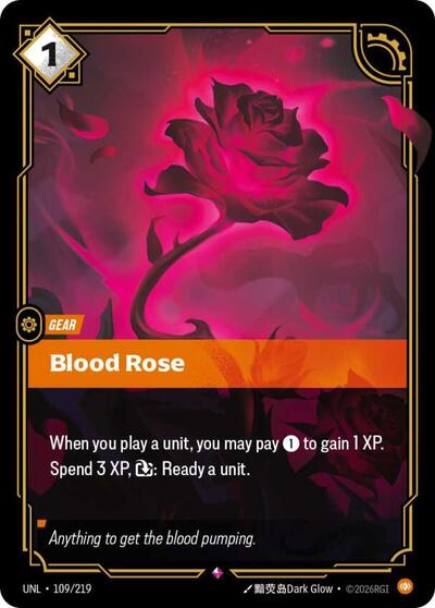 2026 Riftbound: League of Legends Trading Card Game: Unleashed (UNL) - Blood Rose (#109/219, Rare) (Foil, Near Mint)