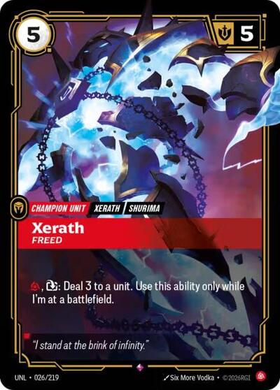 2026 Riftbound: League of Legends Trading Card Game: Unleashed (UNL) - Xerath, Freed (#026/219, Rare) (Foil, Near Mint)
