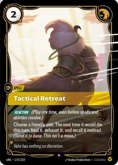 2026 Riftbound: League of Legends Trading Card Game: Unleashed (UNL) - Tactical Retreat (#175/219, Rare) (Foil, Near Mint)