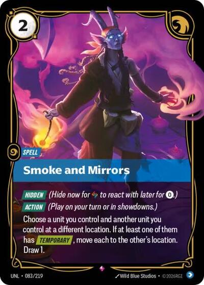 2026 Riftbound: League of Legends Trading Card Game: Unleashed (UNL) - Smoke and Mirrors (#083/219, Rare) (Foil, Near Mint)
