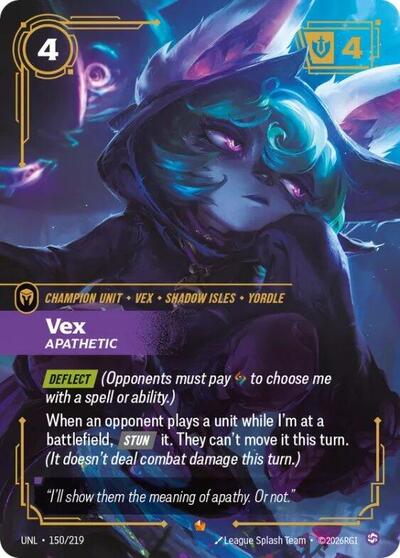 2026 Riftbound: League of Legends Trading Card Game: Unleashed (UNL) - Vex, Apathetic (#150/219, Epic) (Foil, Near Mint)