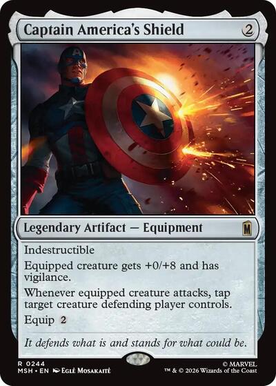 2026 Magic: The Gathering: Marvel Super Heroes (MSH) - Captain America's Shield (#244, Rare) (, Lightly Played)