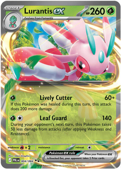 2026 Pokemon: ME05: Pitch Black (PBL) - Lurantis ex - 004/084 (#004/084, Double Rare) (Holofoil, Near Mint)