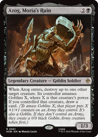 2026 Magic: The Gathering: The Hobbit (HOB) - Azog, Moria's Ruin (#61, Rare) (Foil, Lightly Played)