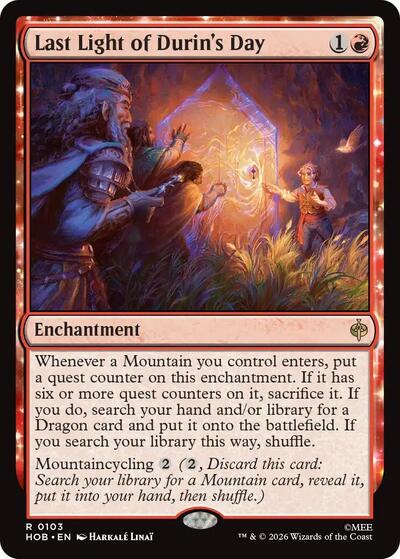 2026 Magic: The Gathering: The Hobbit (HOB) - Last Light of Durin's Day (#103, Rare) (, Lightly Played)