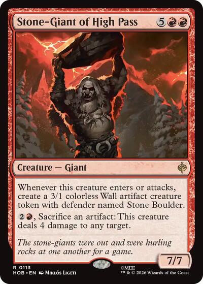 2026 Magic: The Gathering: The Hobbit (HOB) - Stone-Giant of High Pass (#113, Rare) (Foil, Lightly Played)