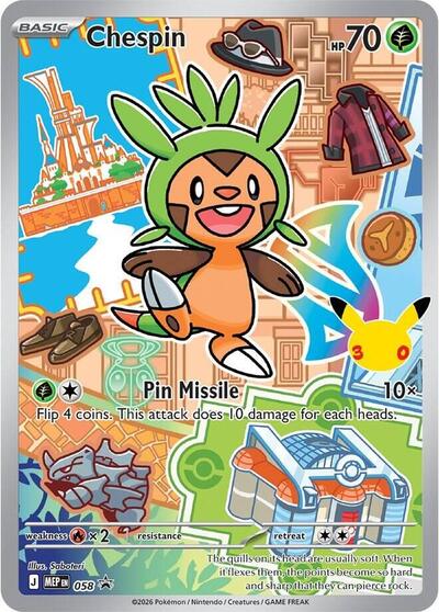 2025 Pokemon: ME: Mega Evolution Promo (MEP) - Chespin - 058 (#058, Promo) (Holofoil, Near Mint)