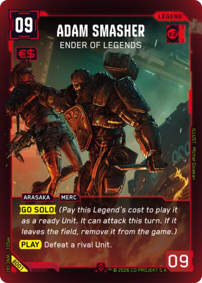 2026 Cyberpunk TCG: Welcome to Night City - Beta () - Adam Smasher Ender of Legends Epic (#B001, E) (Foil, Near Mint)