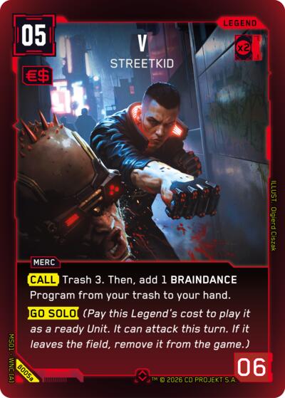 2026 Cyberpunk TCG: Welcome to Night City - Beta () - V Streetkid a (#B005a, Rare) (Foil, Near Mint)