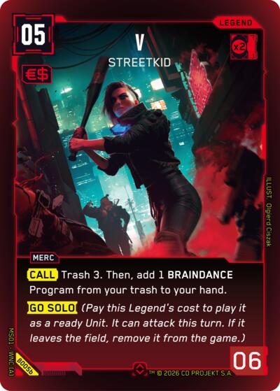 2026 Cyberpunk TCG: Welcome to Night City - Beta () - V Streetkid b (#B005b, Rare) (Foil, Near Mint)
