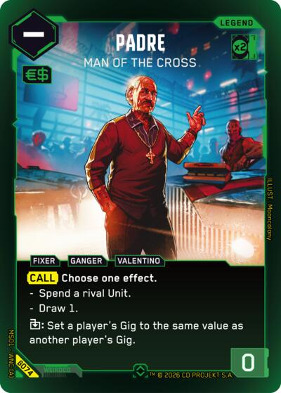2026 Cyberpunk TCG: Welcome to Night City - Beta () - Padre Man of the Cross Rare (#B074, Rare) (Foil, Near Mint)