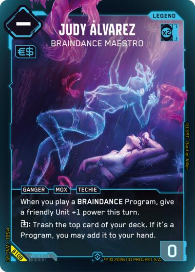 2026 Cyberpunk TCG: Welcome to Night City - Beta () - Judy Alvarez Braindance Maestro Epic (#B108, E) (Foil, Near Mint)