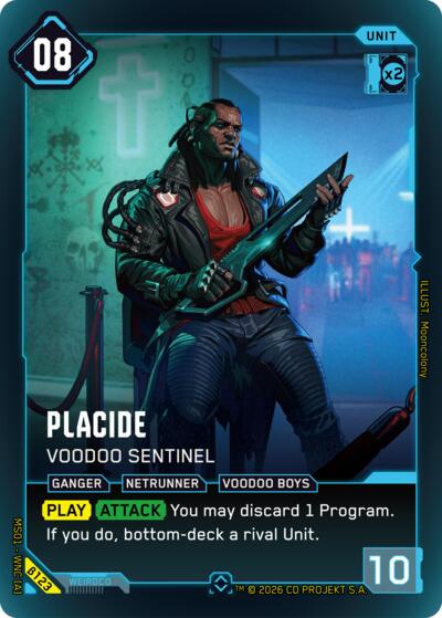 2026 Cyberpunk TCG: Welcome to Night City - Beta () - Placide Voodoo Sentinel (#B123, Rare) (Foil, Near Mint)