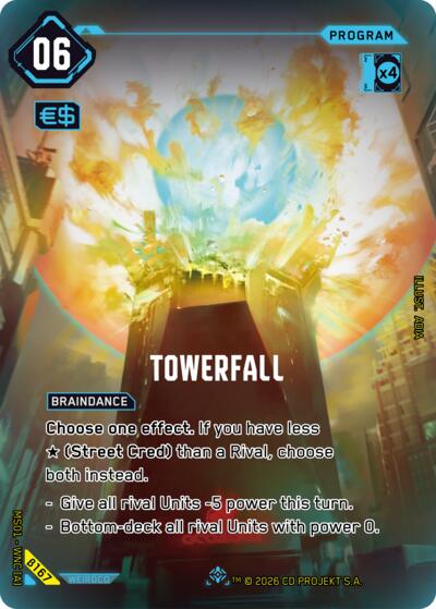 2026 Cyberpunk TCG: Welcome to Night City - Beta () - Towerfall IO (#B167, IO) (Foil, Near Mint)