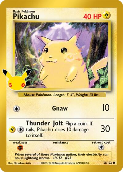 2026 Pokemon: ME: 30th Celebration Classic Collection (30C) - Pikachu (#58/102, Classic Collection) (Holofoil, Near Mint)