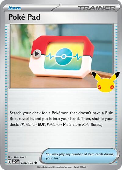 2026 Pokemon: ME: 30th Celebration (30C) - Poke Pad (#126/128, Common) (Holofoil, Near Mint)